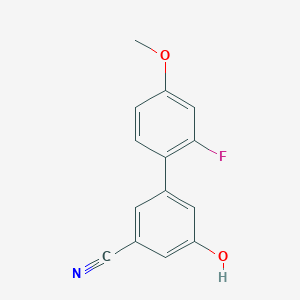 molecular formula C14H10FNO2 B6376267 3-Cyano-5-(2-fluoro-4-methoxyphenyl)phenol, 95% CAS No. 1261975-33-0