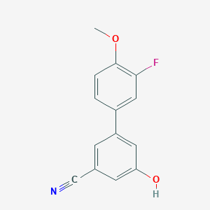 molecular formula C14H10FNO2 B6376277 3-Cyano-5-(3-fluoro-4-methoxyphenyl)phenol, 95% CAS No. 1261919-12-3