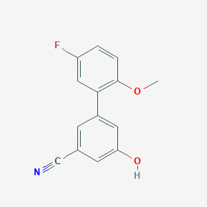 molecular formula C14H10FNO2 B6376308 3-Cyano-5-(5-fluoro-2-methoxyphenyl)phenol, 95% CAS No. 1261942-05-5