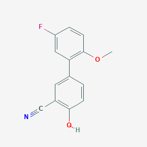 molecular formula C14H10FNO2 B6376313 2-Cyano-4-(5-fluoro-2-methoxyphenyl)phenol, 95% CAS No. 1261998-79-1