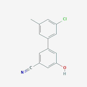 molecular formula C14H10ClNO B6376349 5-(3-Chloro-5-methylphenyl)-3-cyanophenol, 95% CAS No. 1261932-08-4