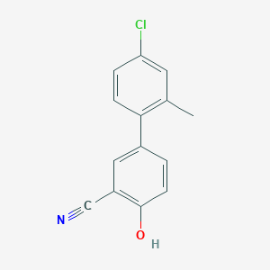 molecular formula C14H10ClNO B6376353 4-(4-Chloro-2-methylphenyl)-2-cyanophenol, 95% CAS No. 1261894-89-6