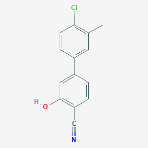 molecular formula C14H10ClNO B6376364 5-(4-Chloro-3-methylphenyl)-2-cyanophenol, 95% CAS No. 1261891-56-8