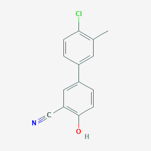 molecular formula C14H10ClNO B6376395 4-(4-Chloro-3-methylphenyl)-2-cyanophenol, 95% CAS No. 1261942-13-5