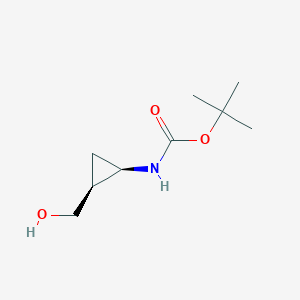 molecular formula C9H17NO3 B063764 cis-1-(Boc-amino)-2-(hydroxymethyl)cyclopropane CAS No. 170299-61-3