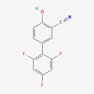 molecular formula C13H6F3NO B6376447 2-Cyano-4-(2,4,6-trifluorophenyl)phenol, 95% CAS No. 1262003-58-6