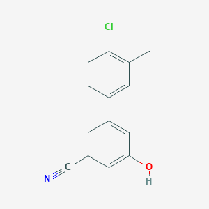 molecular formula C14H10ClNO B6376459 5-(4-Chloro-3-methylphenyl)-3-cyanophenol, 95% CAS No. 1261901-16-9
