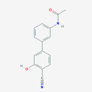 molecular formula C15H12N2O2 B6376499 5-(3-Acetylaminophenyl)-2-cyanophenol, 95% CAS No. 1261891-60-4