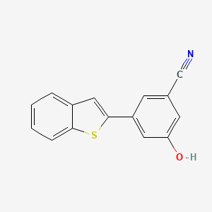 molecular formula C15H9NOS B6376506 5-[Benzo(b)thiophen-2-yl]-3-cyanophenol, 95% CAS No. 1261975-56-7