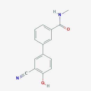molecular formula C15H12N2O2 B6376511 2-Cyano-4-[3-(N-methylaminocarbonyl)phenyl]phenol, 95% CAS No. 1261919-17-8