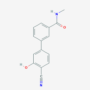 molecular formula C15H12N2O2 B6376517 2-Cyano-5-[3-(N-methylaminocarbonyl)phenyl]phenol, 95% CAS No. 1261953-72-3