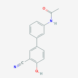 molecular formula C15H12N2O2 B6376524 4-(3-Acetylaminophenyl)-2-cyanophenol, 95% CAS No. 1261919-16-7