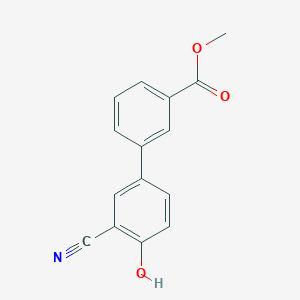 molecular formula C15H11NO3 B6376532 2-Cyano-4-(3-methoxycarbonylphenyl)phenol, 95% CAS No. 1261964-14-0