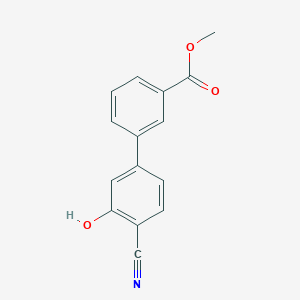 molecular formula C15H11NO3 B6376539 2-Cyano-5-(3-methoxycarbonylphenyl)phenol, 95% CAS No. 1261986-06-4