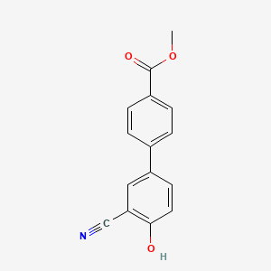 molecular formula C15H11NO3 B6376547 2-Cyano-4-(4-methoxycarbonylphenyl)phenol, 95% CAS No. 1261964-24-2