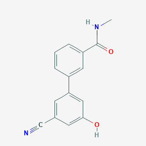 molecular formula C15H12N2O2 B6376553 3-Cyano-5-[3-(N-methylaminocarbonyl)phenyl]phenol, 95% CAS No. 1261898-02-5