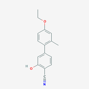 molecular formula C16H15NO2 B6376569 2-Cyano-5-(4-ethoxy-2-methylphenyl)phenol, 95% CAS No. 1261953-76-7