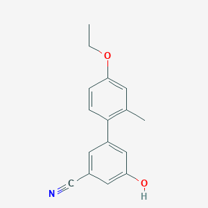 molecular formula C16H15NO2 B6376574 3-Cyano-5-(4-ethoxy-2-methylphenyl)phenol, 95% CAS No. 1261932-37-9