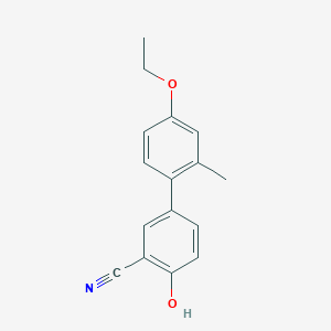 molecular formula C16H15NO2 B6376601 2-Cyano-4-(4-ethoxy-2-methylphenyl)phenol, 95% CAS No. 1261968-40-4