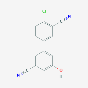 molecular formula C14H7ClN2O B6376609 5-(4-Chloro-3-cyanophenyl)-3-cyanophenol, 95% CAS No. 1261929-20-7