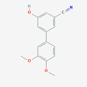molecular formula C15H13NO3 B6376629 3-Cyano-5-(3,4-dimethoxyphenyl)phenol, 95% CAS No. 1261919-19-0
