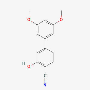 molecular formula C15H13NO3 B6376640 2-Cyano-5-(3,5-dimethoxyphenyl)phenol, 95% CAS No. 1261950-80-4