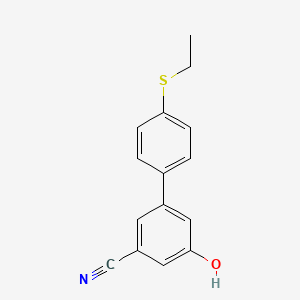 molecular formula C15H13NOS B6376654 3-Cyano-5-(4-ethylthiophenyl)phenol, 95% CAS No. 1261911-99-2