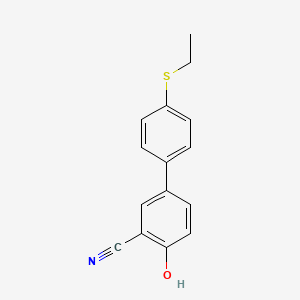 molecular formula C15H13NOS B6376660 2-Cyano-4-(4-ethylthiophenyl)phenol, 95% CAS No. 1261953-80-3