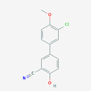 molecular formula C14H10ClNO2 B6376715 4-(3-Chloro-4-methoxyphenyl)-2-cyanophenol, 95% CAS No. 1261993-99-0