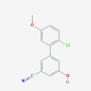 molecular formula C14H10ClNO2 B6376730 5-(2-Chloro-5-methoxyphenyl)-3-cyanophenol, 95% CAS No. 1261953-94-9
