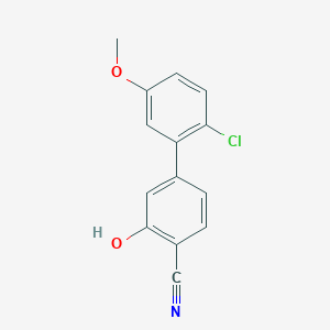 molecular formula C14H10ClNO2 B6376738 5-(2-Chloro-5-methoxyphenyl)-2-cyanophenol, 95% CAS No. 1261912-46-2