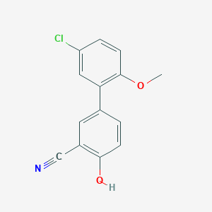 molecular formula C14H10ClNO2 B6376749 4-(5-Chloro-2-methoxyphenyl)-2-cyanophenol, 95% CAS No. 1261919-21-4