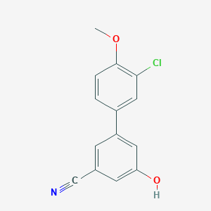 molecular formula C14H10ClNO2 B6376752 5-(3-Chloro-4-methoxyphenyl)-3-cyanophenol, 95% CAS No. 1261901-35-2