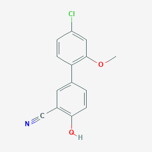 molecular formula C14H10ClNO2 B6376753 4-(4-Chloro-2-methoxyphenyl)-2-cyanophenol, 95% CAS No. 1261891-71-7