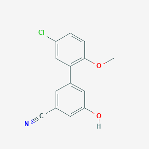molecular formula C14H10ClNO2 B6376761 5-(5-Chloro-2-methoxyphenyl)-3-cyanophenol, 95% CAS No. 1261968-57-3