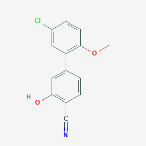 molecular formula C14H10ClNO2 B6376770 5-(5-Chloro-2-methoxyphenyl)-2-cyanophenol, 95% CAS No. 1261929-48-9