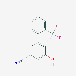 molecular formula C14H8F3NO B6376776 3-Cyano-5-(2-trifluoromethylphenyl)phenol, 95% CAS No. 1261983-51-0