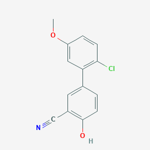 molecular formula C14H10ClNO2 B6376789 4-(2-Chloro-5-methoxyphenyl)-2-cyanophenol, 95% CAS No. 1261942-19-1