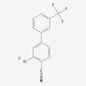 molecular formula C14H8F3NO B6376792 2-Cyano-5-(3-trifluoromethylphenyl)phenol, 95% CAS No. 1261496-97-2
