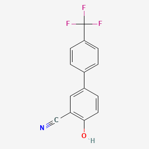 molecular formula C14H8F3NO B6376796 2-Cyano-4-(4-trifluoromethylphenyl)phenol, 95% CAS No. 1261549-31-8
