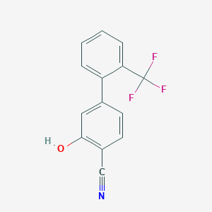 molecular formula C14H8F3NO B6376797 2-Cyano-5-(2-trifluoromethylphenyl)phenol, 95% CAS No. 1261602-98-5