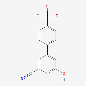 molecular formula C14H8F3NO B6376807 3-Cyano-5-(4-trifluoromethylphenyl)phenol, 95% CAS No. 1261950-85-9