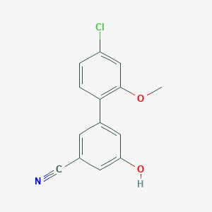 molecular formula C14H10ClNO2 B6376816 5-(4-Chloro-2-methoxyphenyl)-3-cyanophenol, 95% CAS No. 1261901-41-0
