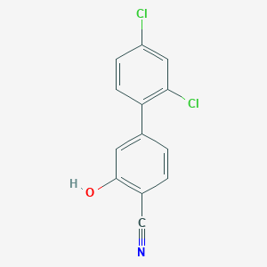 molecular formula C13H7Cl2NO B6376821 2-Cyano-5-(2,4-dichlorophenyl)phenol, 95% CAS No. 1261964-70-8