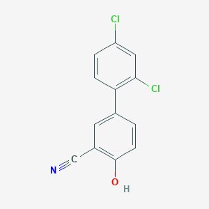 molecular formula C13H7Cl2NO B6376824 2-Cyano-4-(2,4-dichlorophenyl)phenol, 95% CAS No. 1261901-54-5