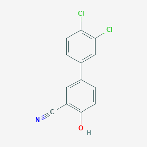 molecular formula C13H7Cl2NO B6376830 2-Cyano-4-(3,4-dichlorophenyl)phenol, 95% CAS No. 1261918-17-5