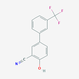 molecular formula C14H8F3NO B6376832 2-Cyano-4-(3-trifluoromethylphenyl)phenol, 95% CAS No. 1261565-72-3