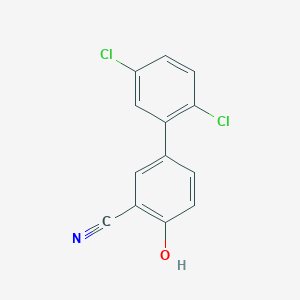 molecular formula C13H7Cl2NO B6376843 2-Cyano-4-(2,5-dichlorophenyl)phenol, 95% CAS No. 1261983-65-6