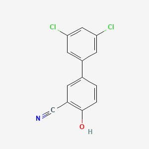 molecular formula C13H7Cl2NO B6376850 2-Cyano-4-(3,5-dichlorophenyl)phenol, 95% CAS No. 1261964-84-4