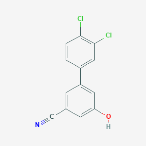 molecular formula C13H7Cl2NO B6376859 3-Cyano-5-(3,4-dichlorophenyl)phenol, 95% CAS No. 1261983-97-4
